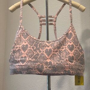EleVen by Venus Williams Pink and Gray Sports Bra with Strappy Back